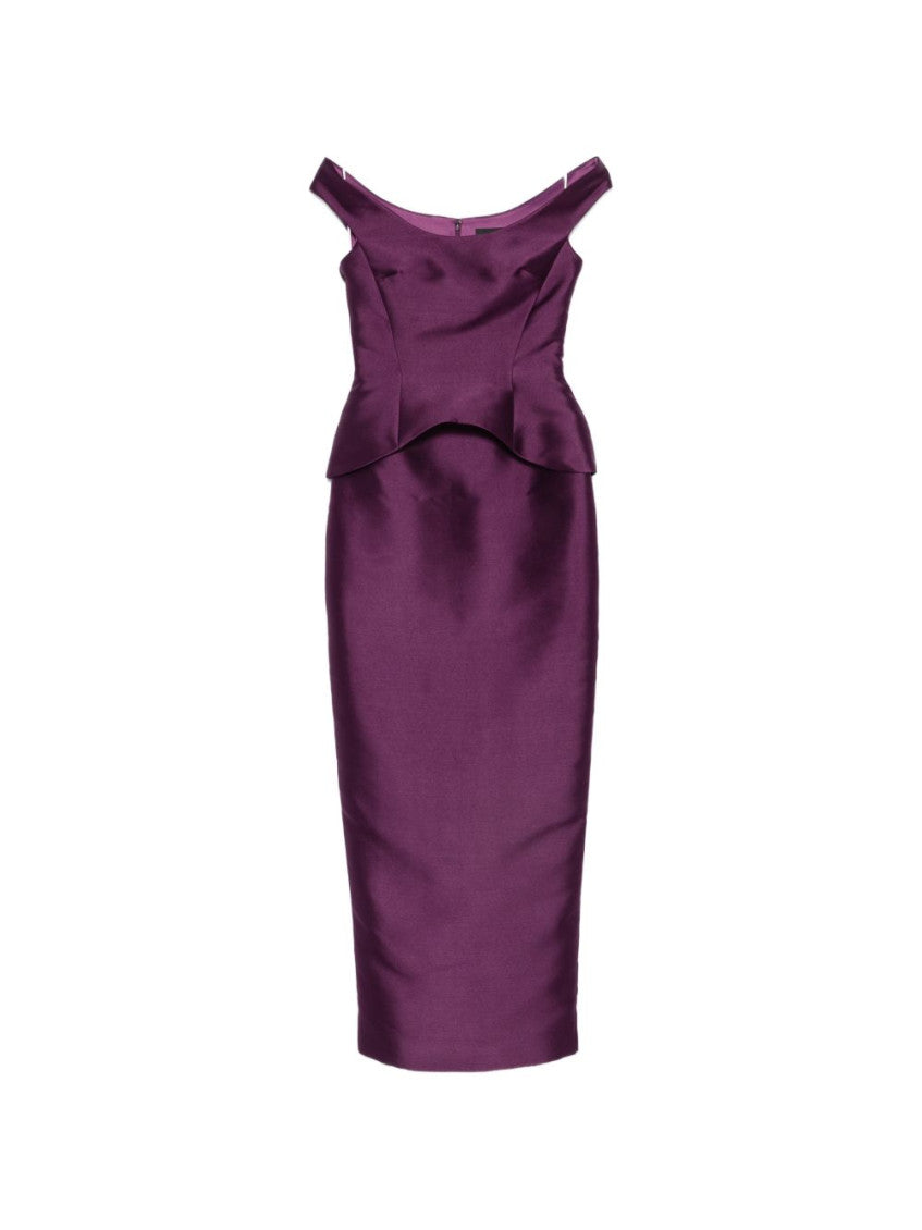 Dark Purple Off Shoulder Maxi Dress 3