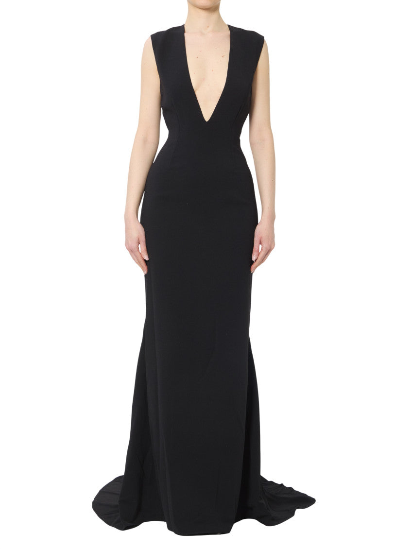 Black V Neck Maxi Dress 1