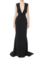 Black V Neck Maxi Dress 1