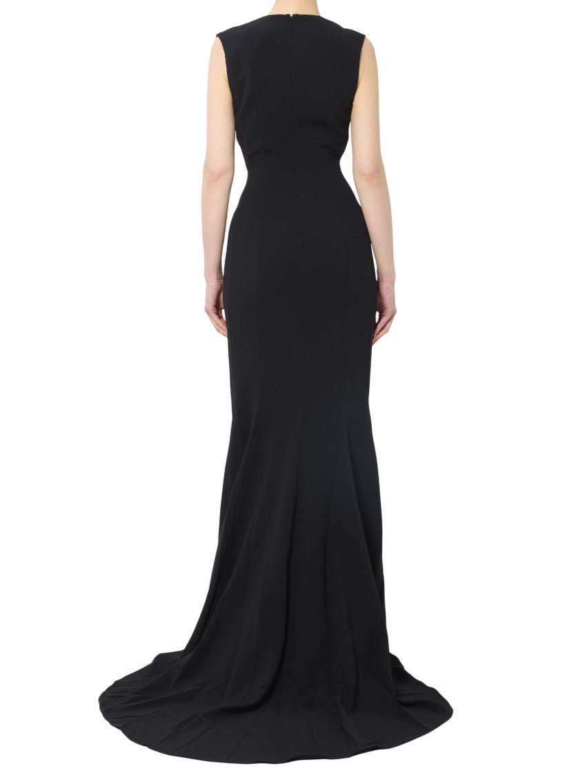 Black V Neck Maxi Dress 2