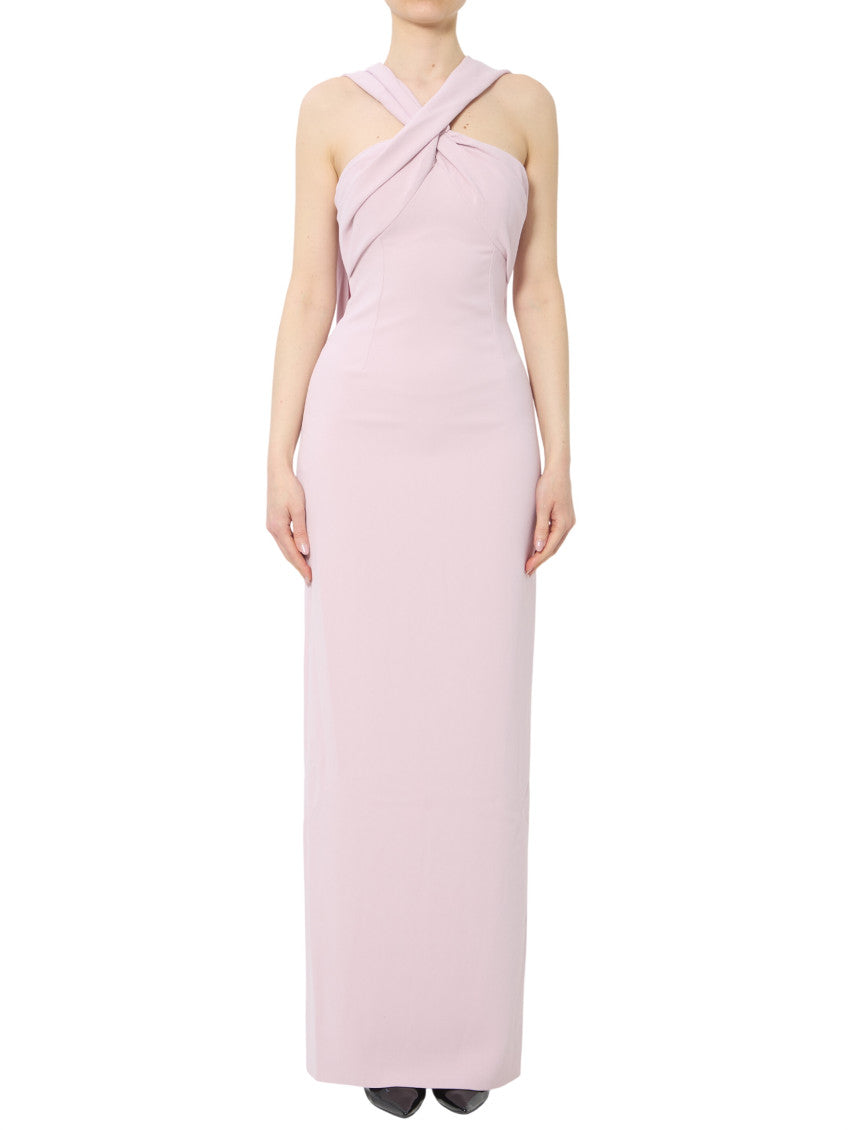 Pink Halter Neck Maxi Dress 1