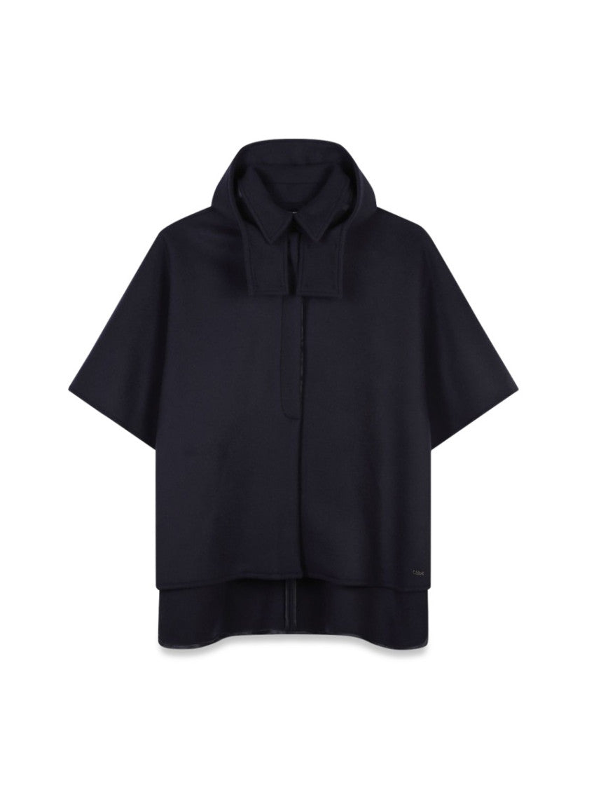 Kids Navy Blue Hooded Cape 1