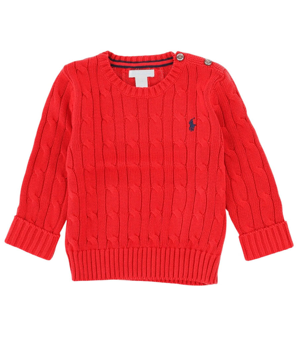 Boys Red Cable-Knitted Sweater 1