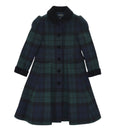 Girls Green Plaid Trench Coat 1