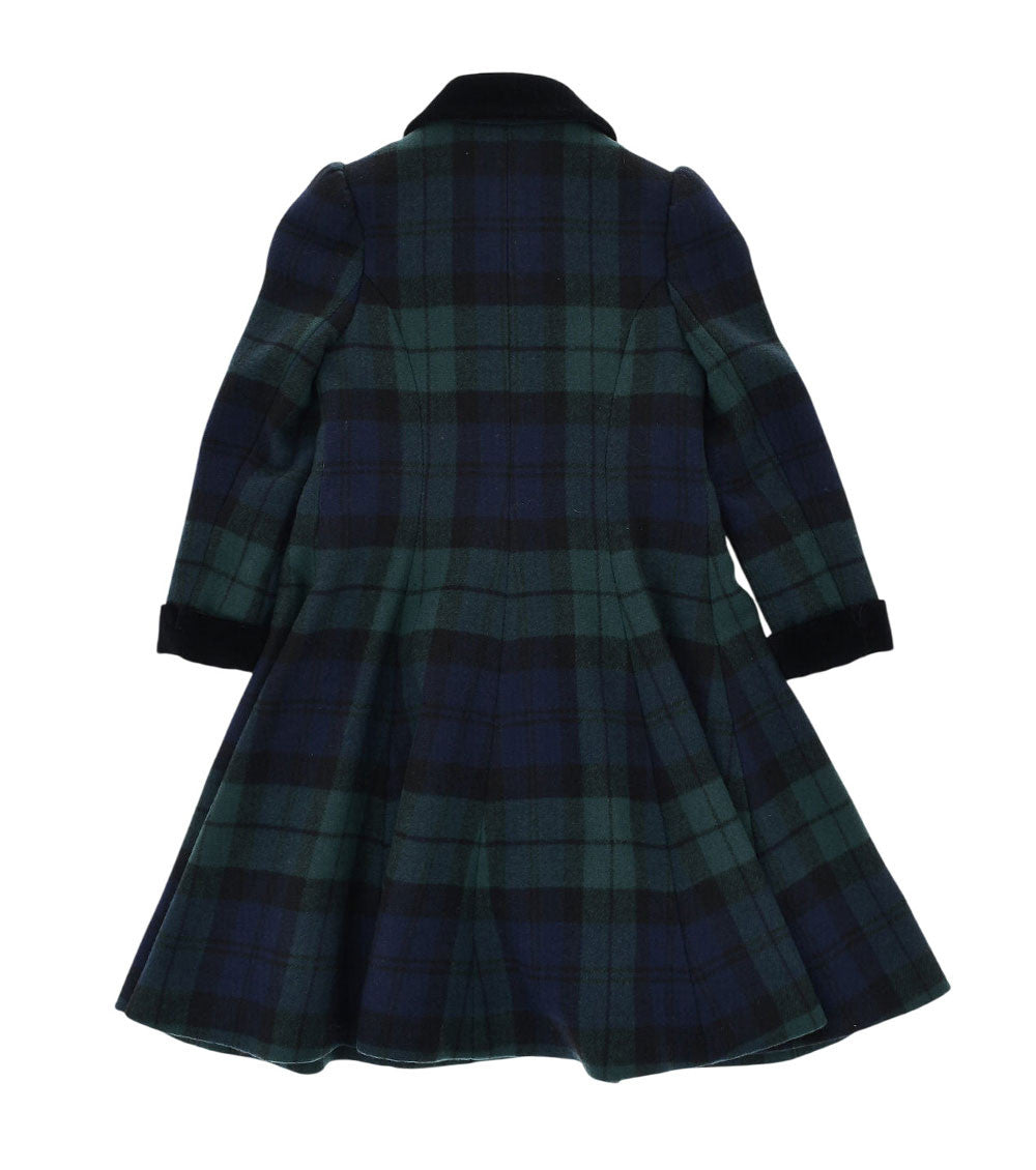 Girls Green Plaid Trench Coat 3
