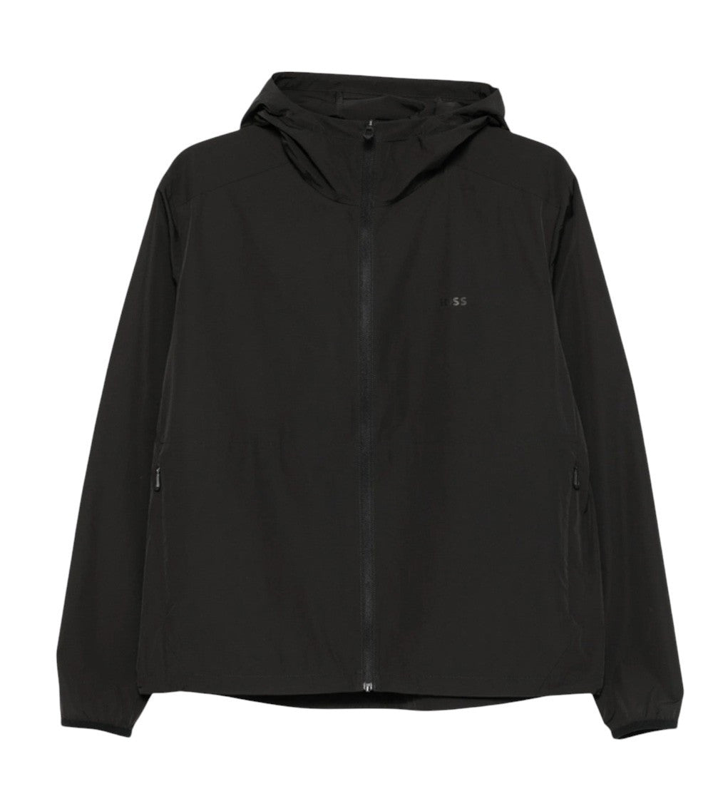 Black Logo Hood Jacket 1