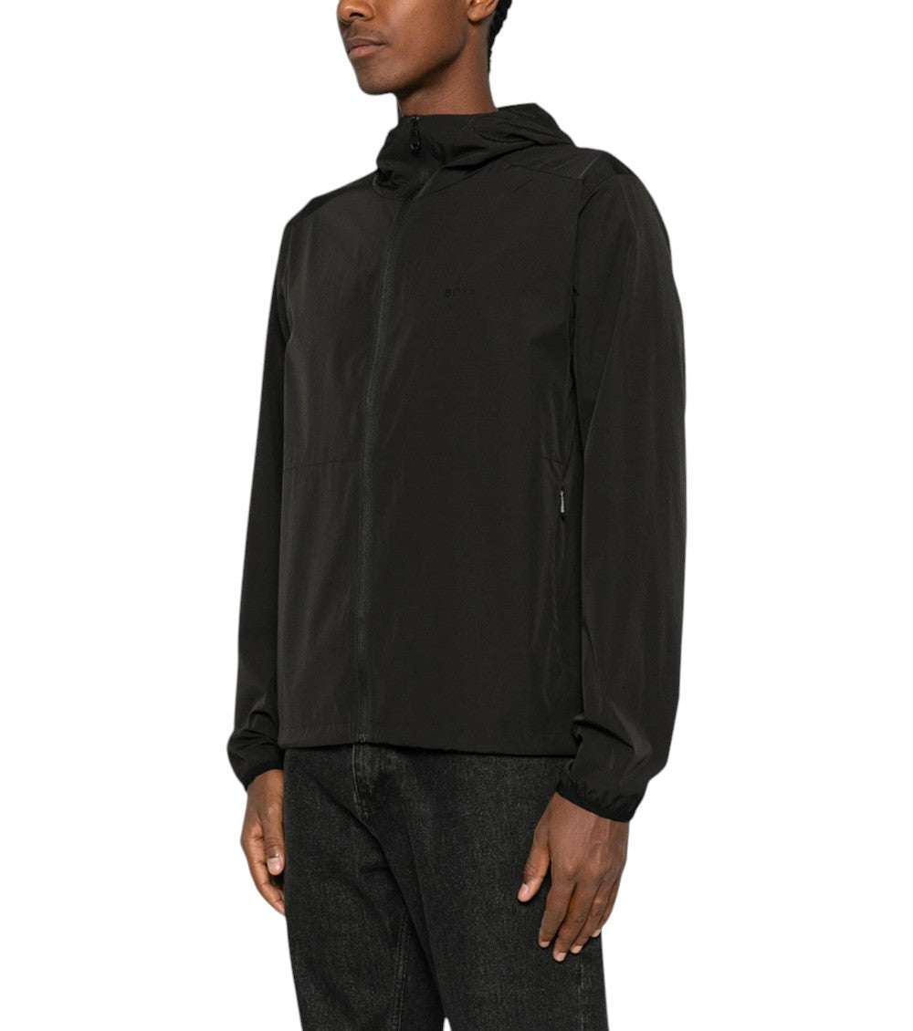 Black Logo Hood Jacket 2