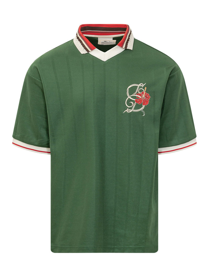 Green Solid Shirt Collar Polo 1