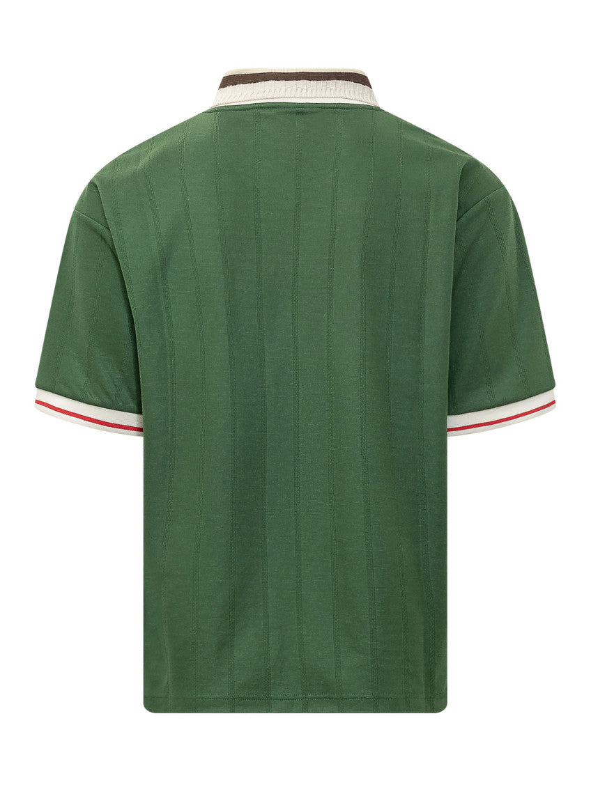 Green Solid Shirt Collar Polo 2