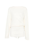 White Boat Neck Mini Dress 1