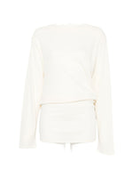 White Boat Neck Mini Dress 1