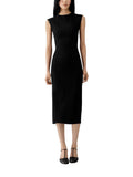 Black Round Neck Midi Dress 1