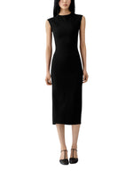 Black Round Neck Midi Dress 1