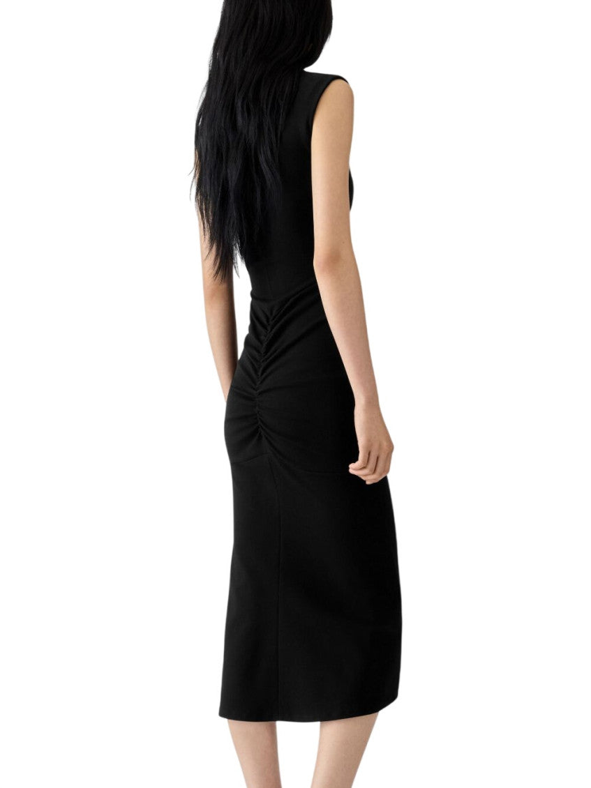Black Round Neck Midi Dress 2