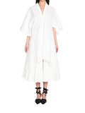 White V Neck Midi Dress 1