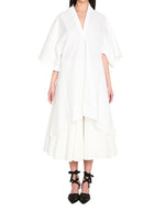 White V Neck Midi Dress 1