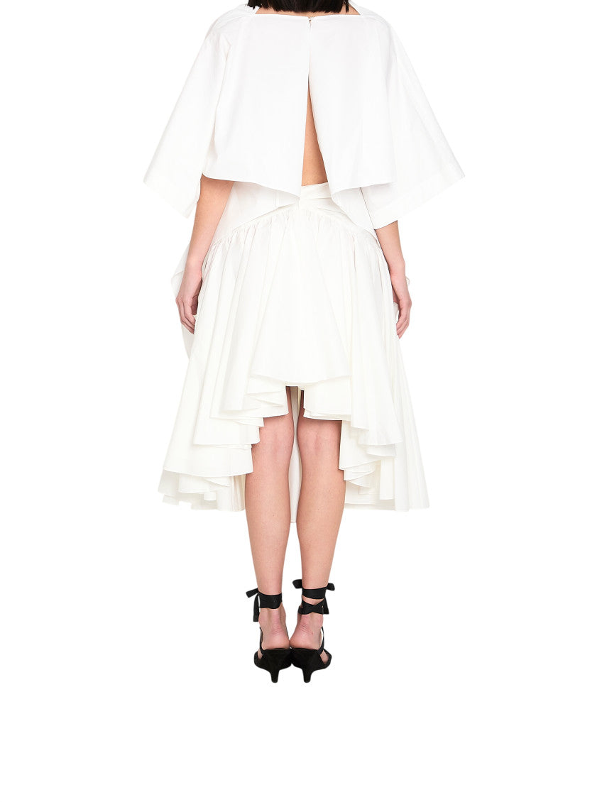 White V Neck Midi Dress 2