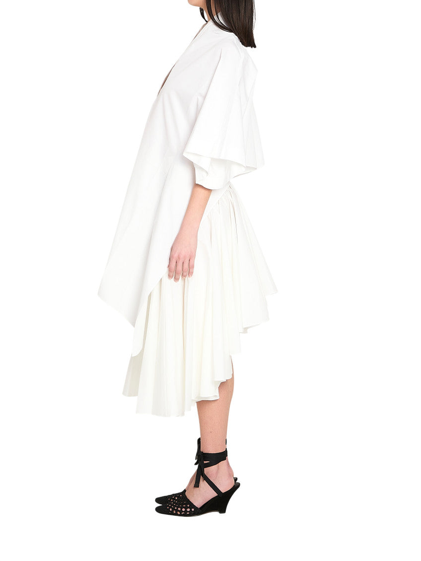 White V Neck Midi Dress 3