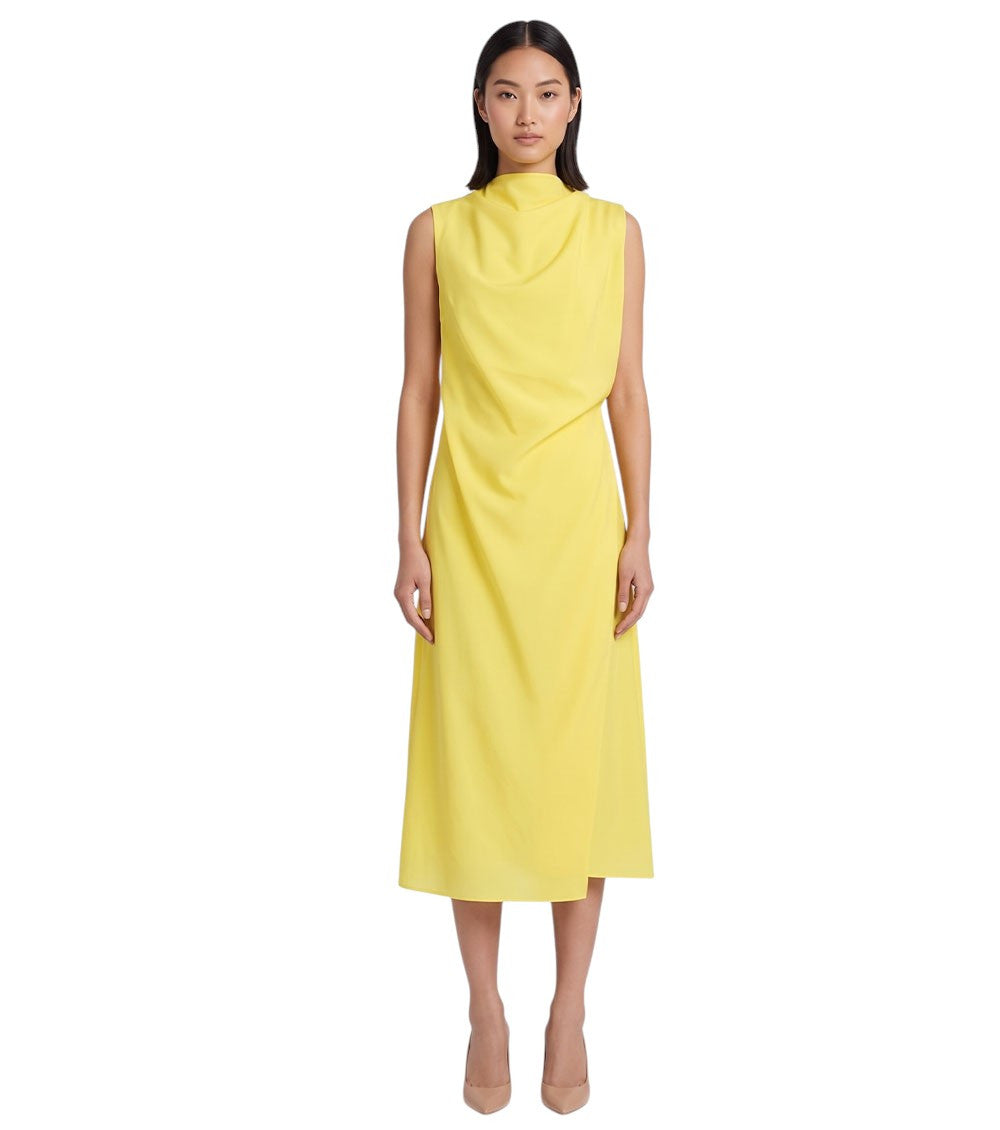 Yellow Boat Neck Midi Dress 3