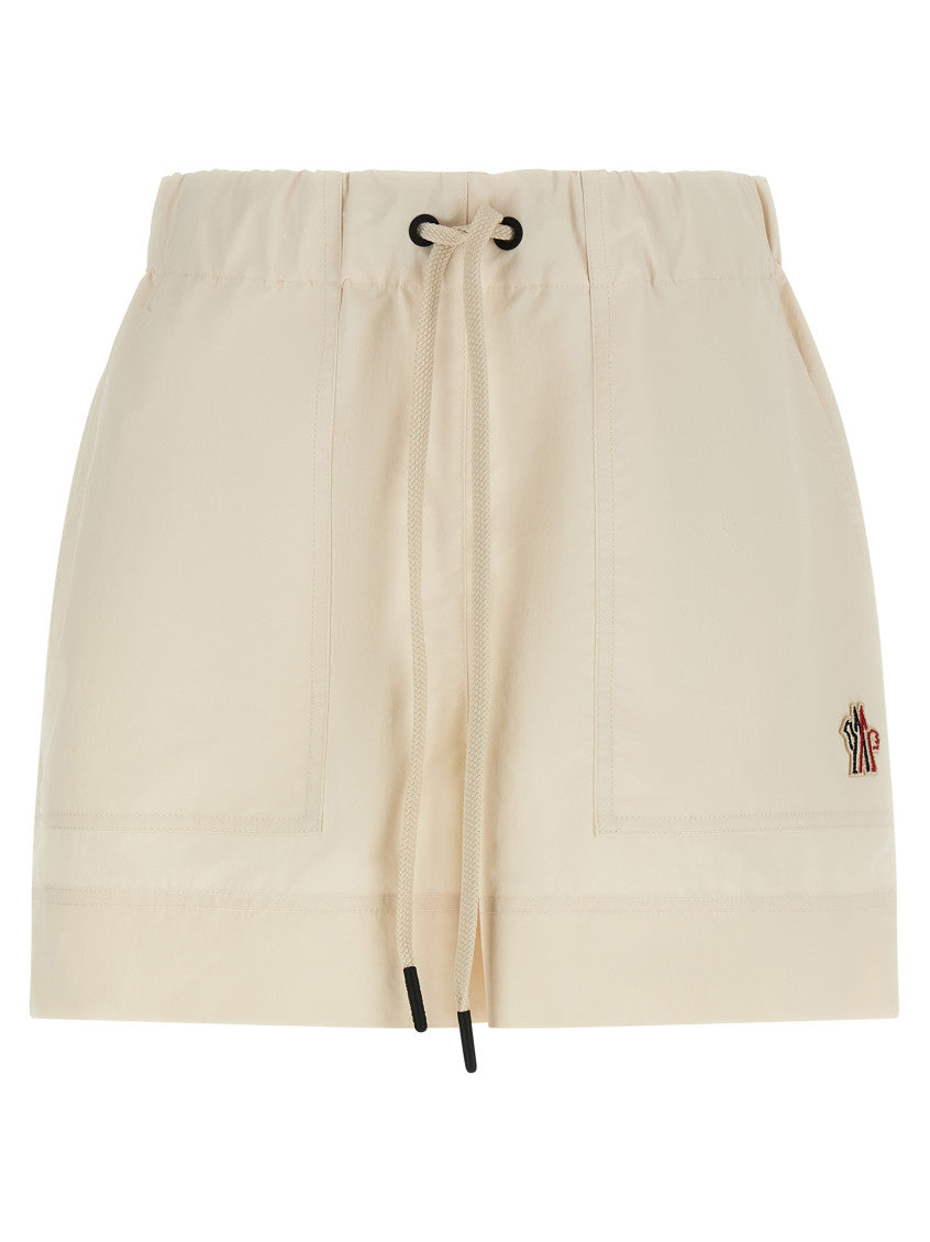 White Technical froissé shorts 1