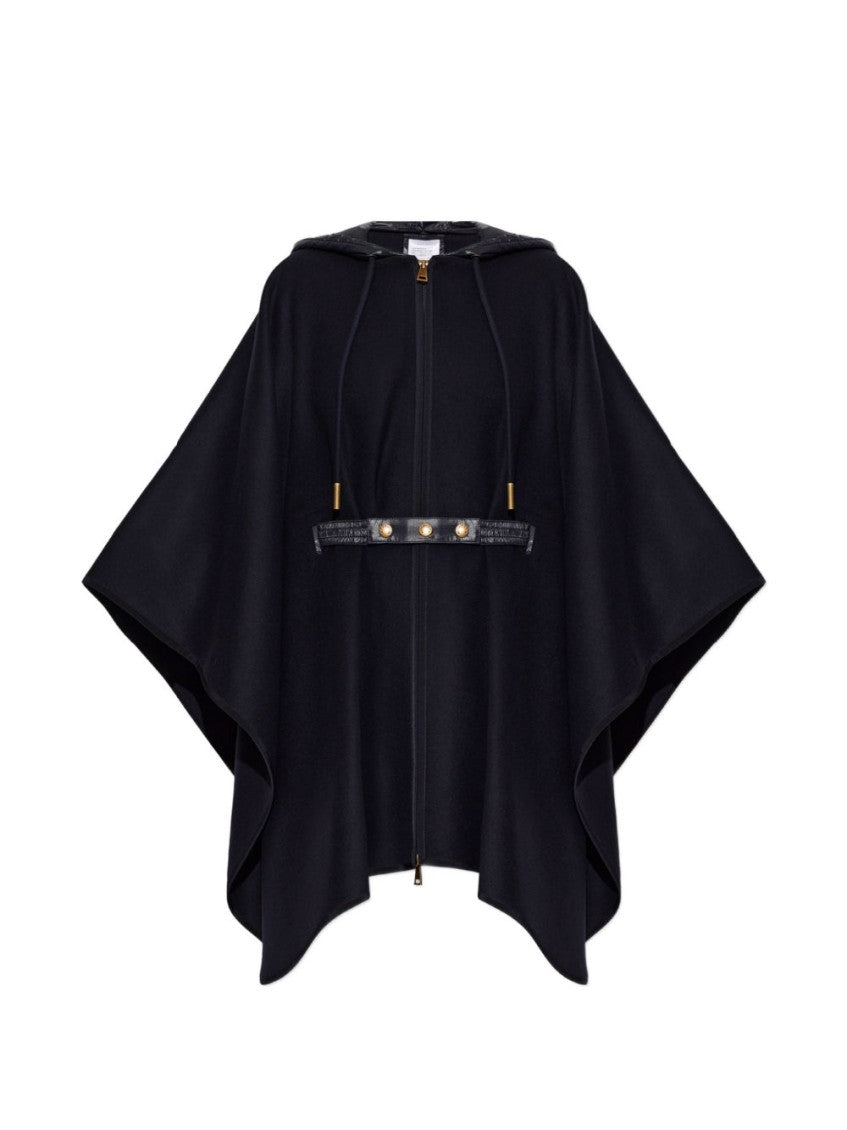 Blue Solid Hood Jacket 1