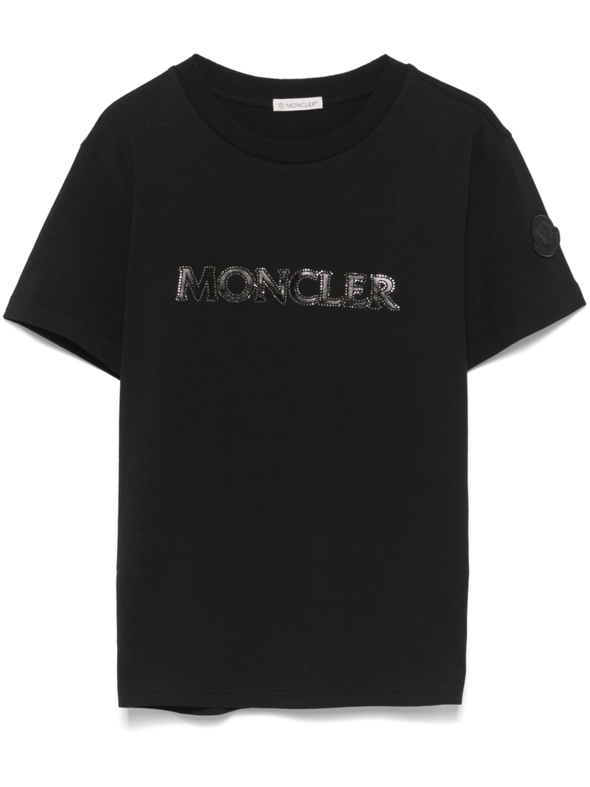 Black Crystal-embellished T-shirt 1