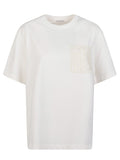 Beige Solid Crew Neck T-Shirt 1