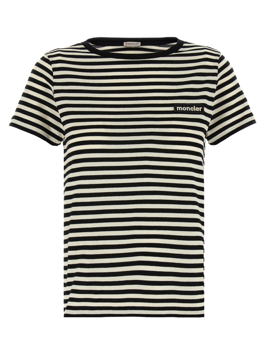 BlackWhite Striped Cotton T-shirt 1
