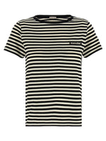 BlackWhite Striped Cotton T-shirt 1