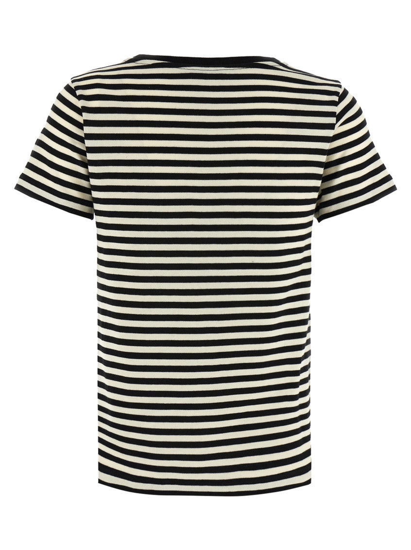 BlackWhite Striped Cotton T-shirt 2