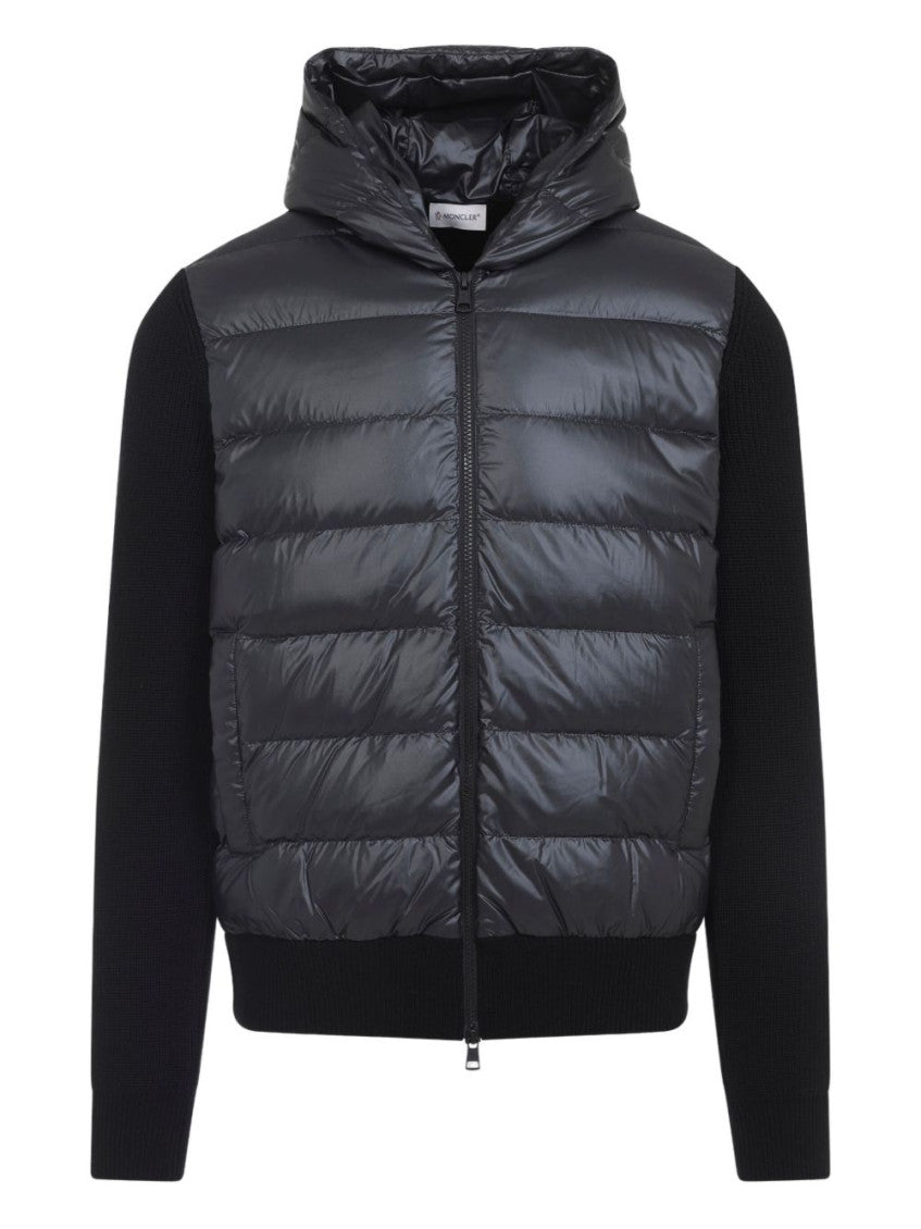 Black Quilted Hooded Jacket 1