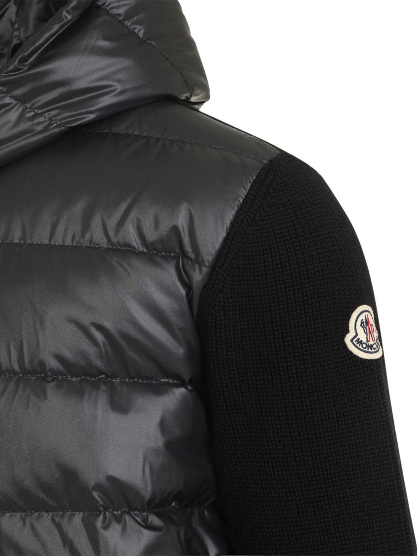 Black Quilted Hooded Jacket 2