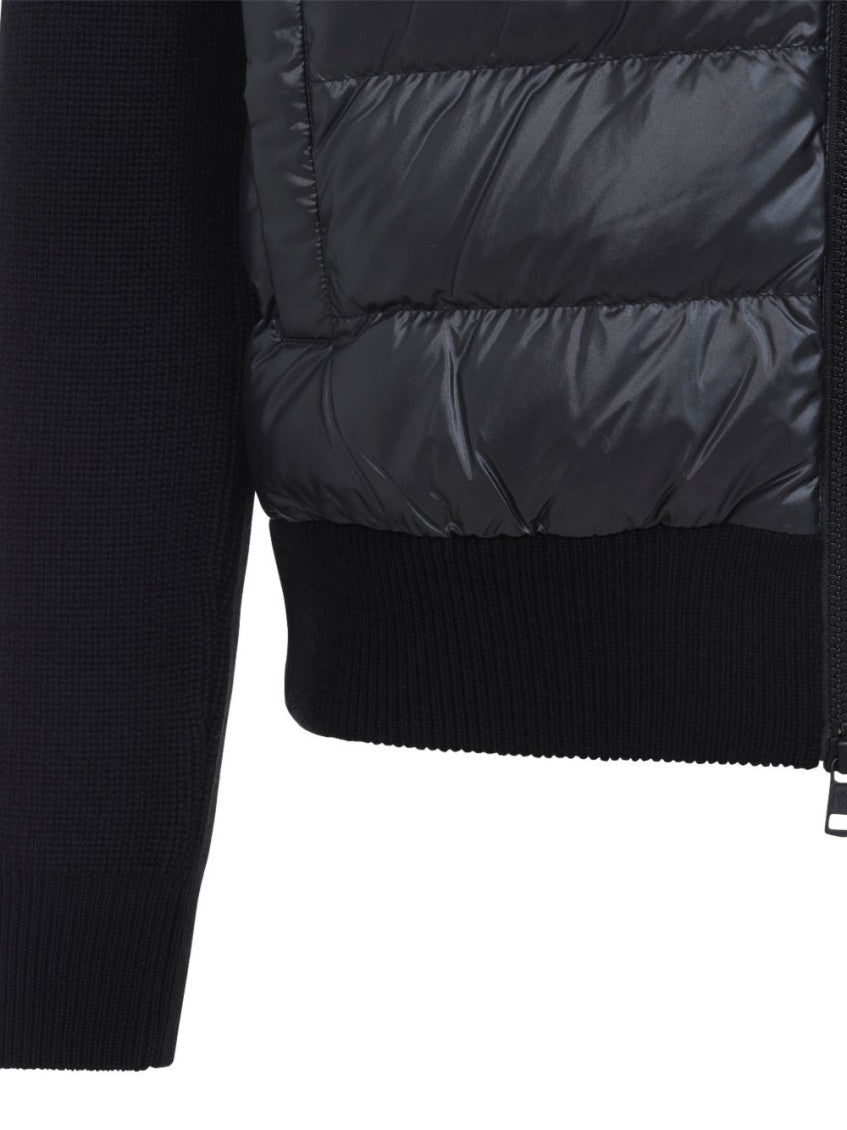 Black Quilted Hooded Jacket 4