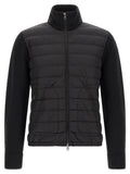 Black Quilted Zip Up Cardigan 1