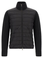 Black Quilted Zip Up Cardigan 1