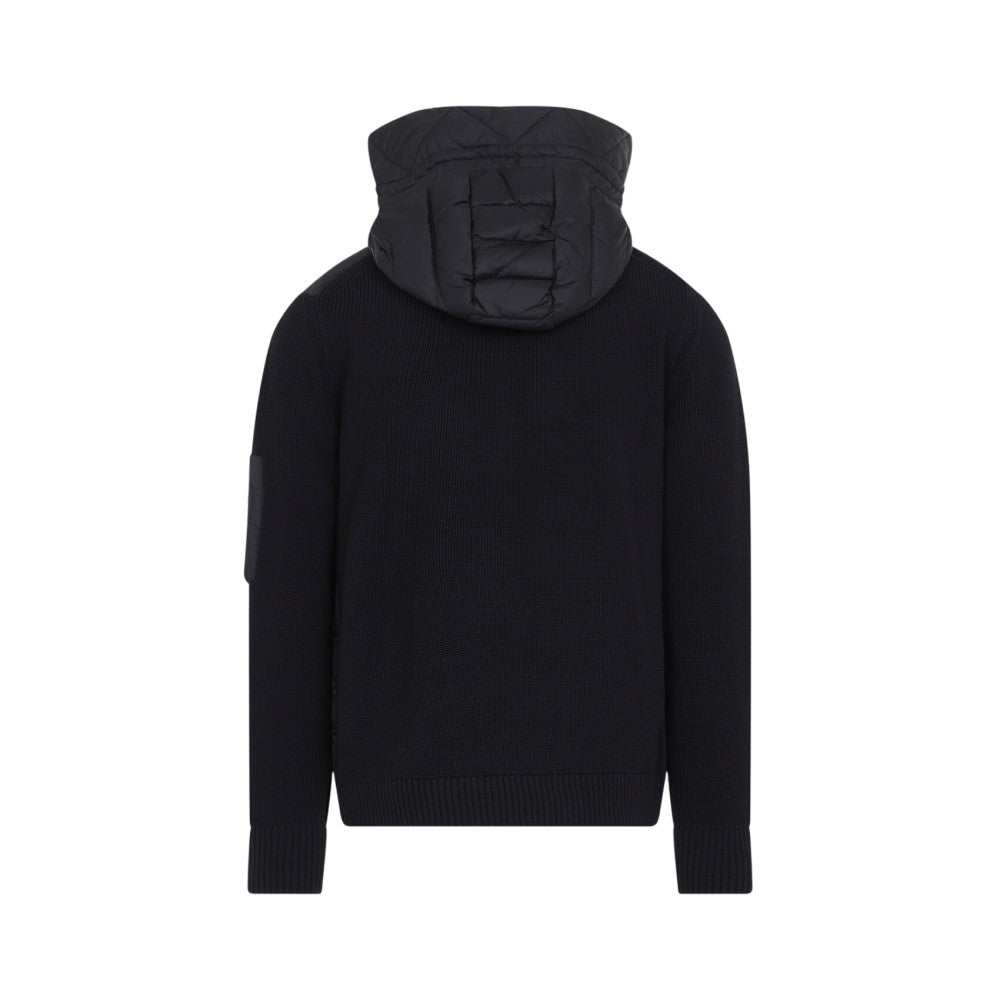 Black Padded Zip-Up Cardigan 2