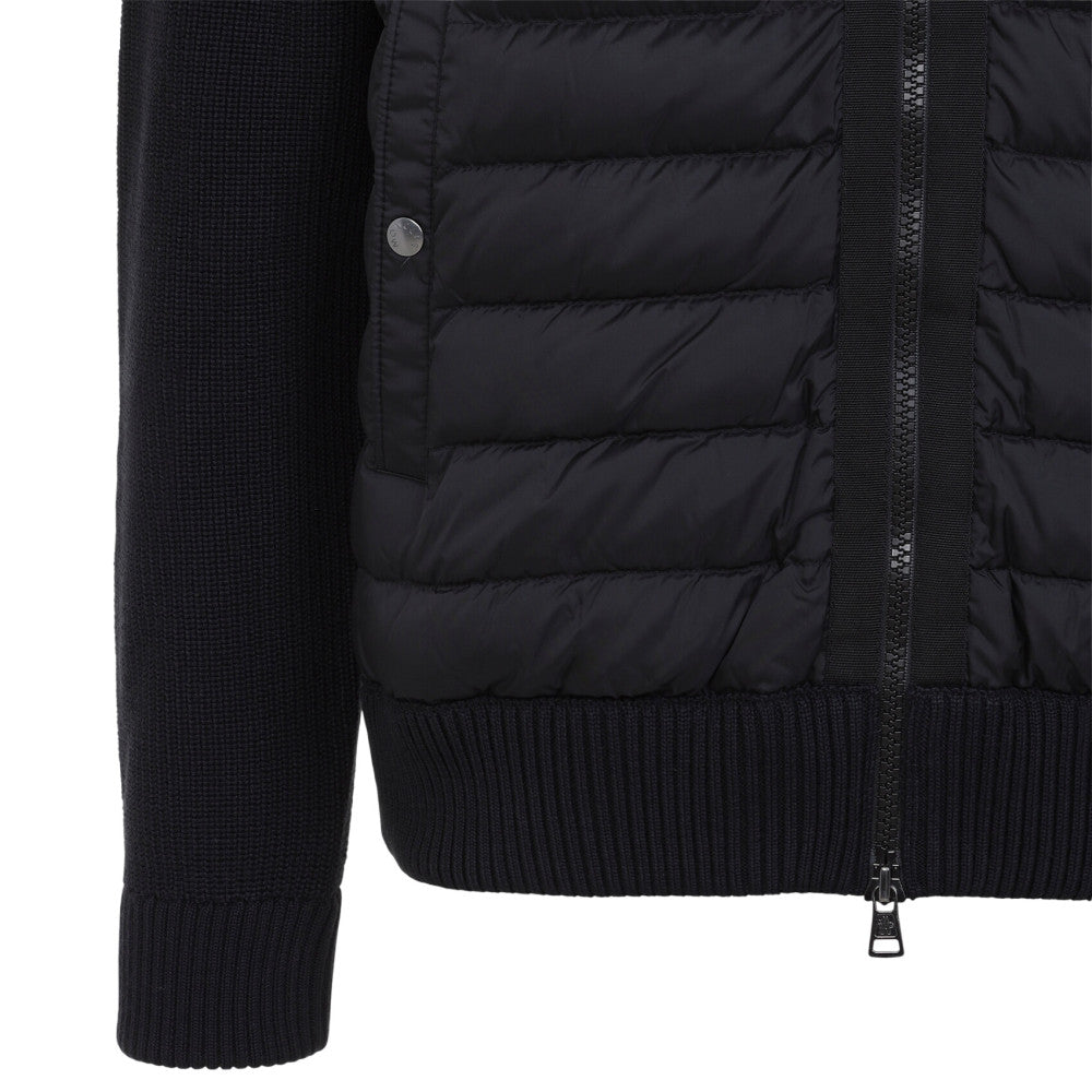 Black Padded Zip-Up Cardigan 3