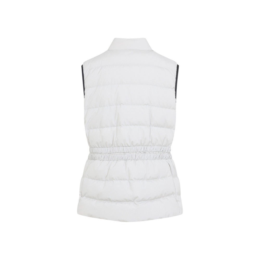 White Quilted Mock Collar Jacket 2