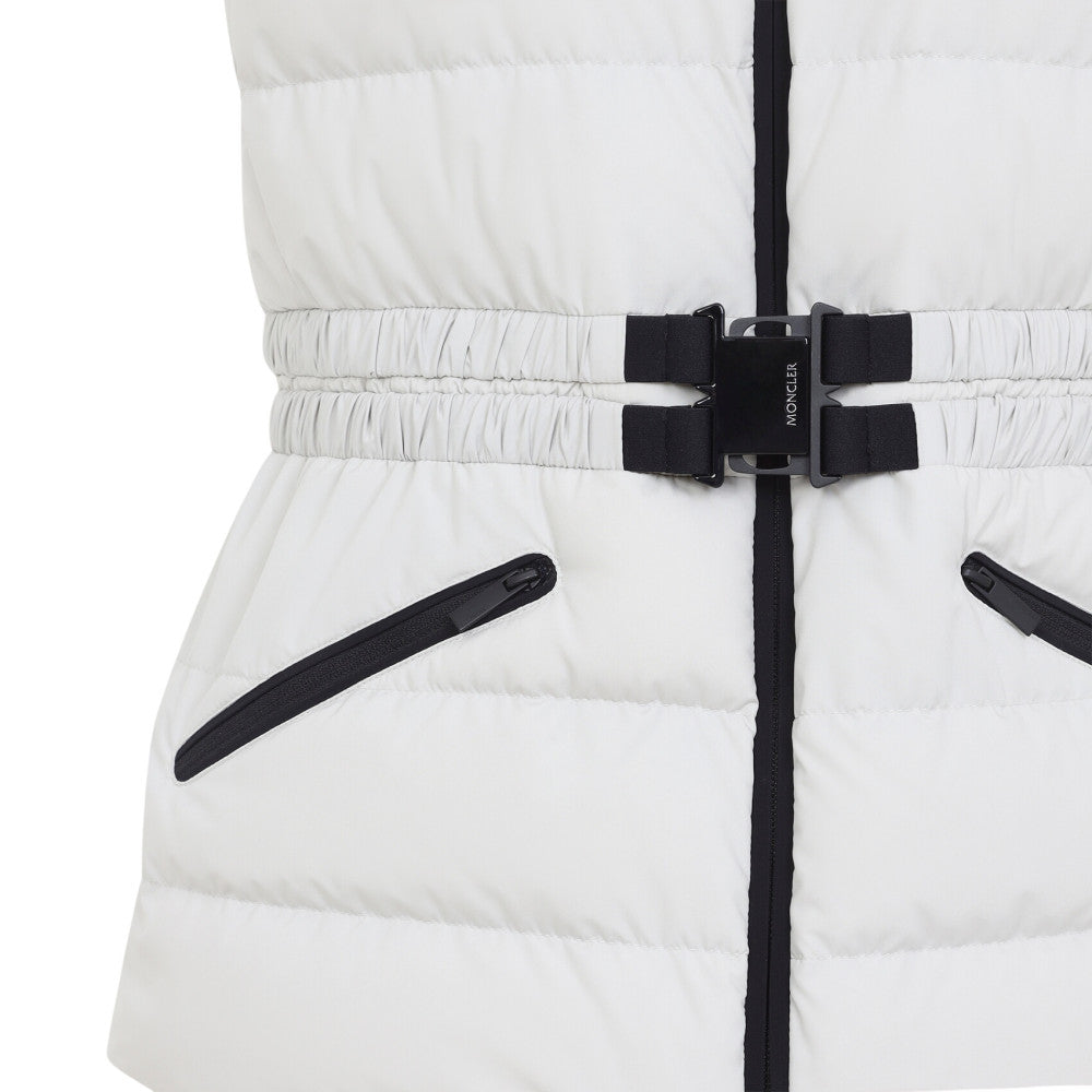 White Quilted Mock Collar Jacket 3