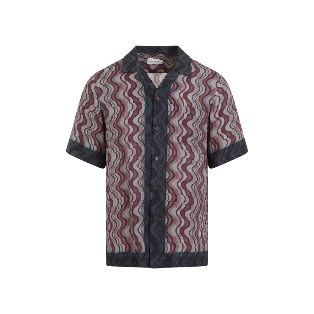 Purple Geometric Print Shirt 1