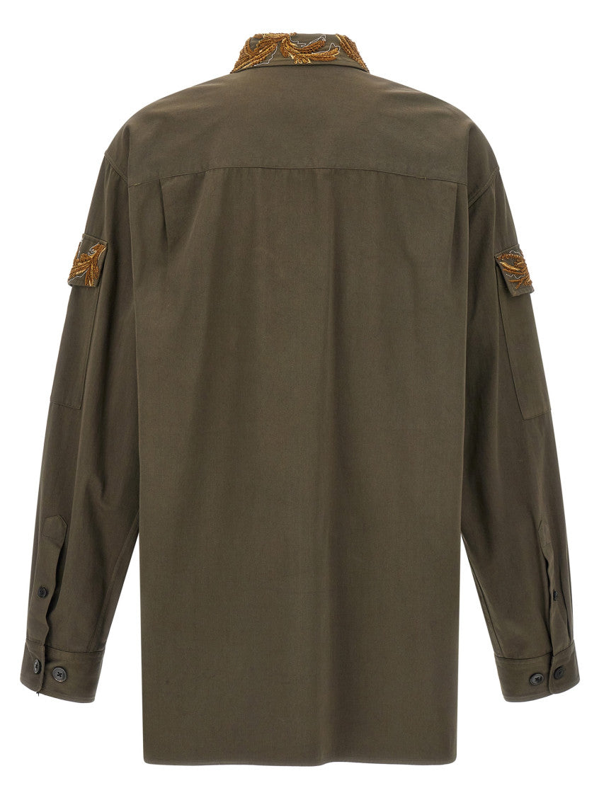 Green Crowsey Embroidered Shirt 2