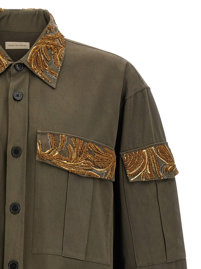 Green Crowsey Embroidered Shirt 3