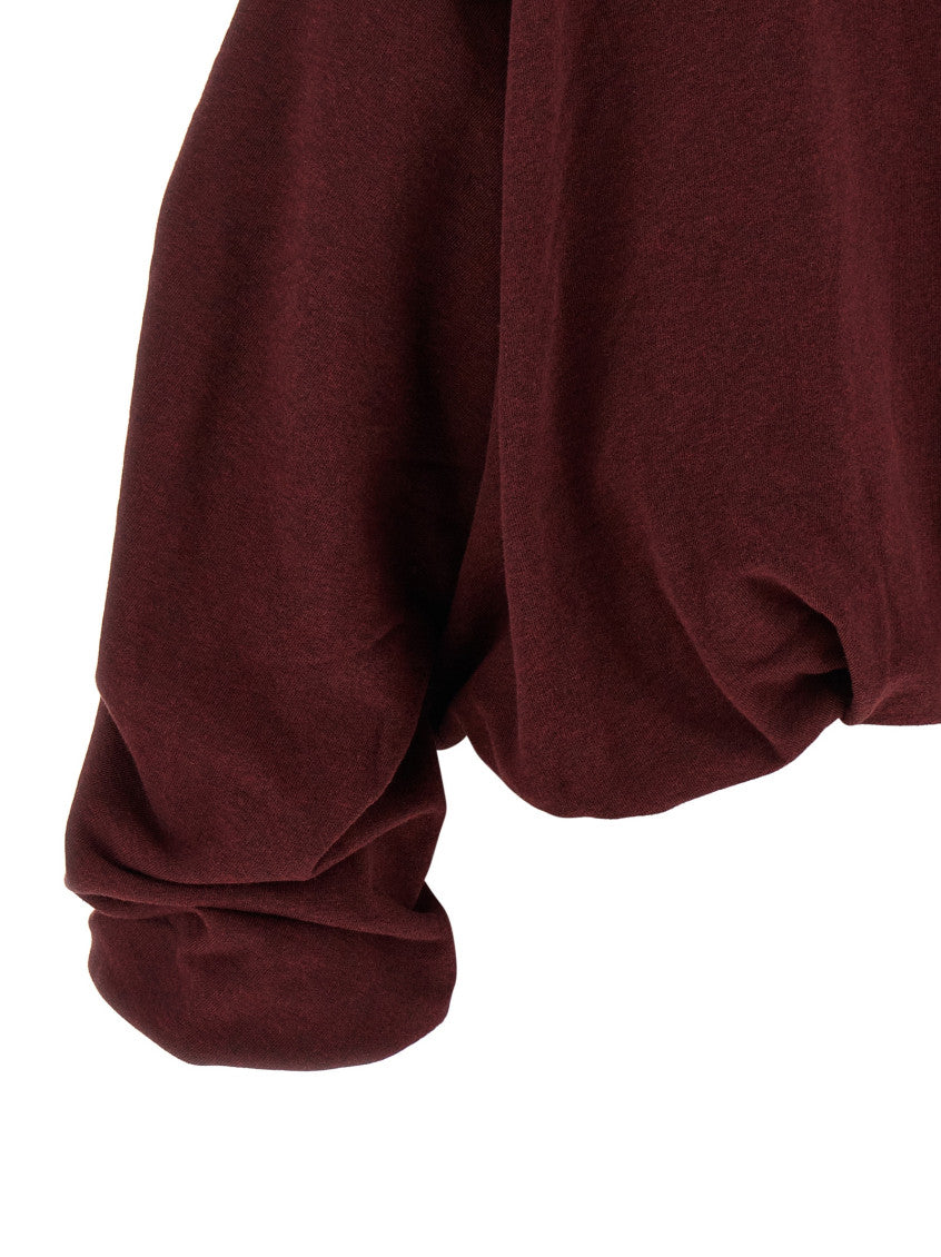 Maroon Solid Zip Up Hoodie 4