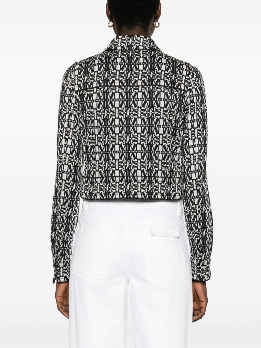 White Geometric Pattern Jacket 4