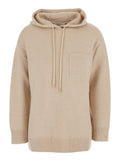 Beige Solid Hood Sweatshirt 1