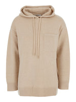 Beige Solid Hood Sweatshirt 1