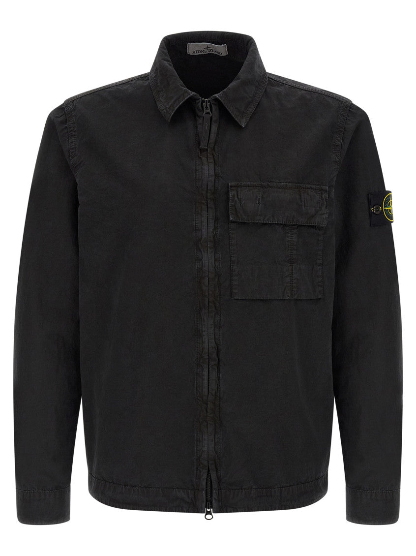 Black 'Garment-dyed' Overshirt 1