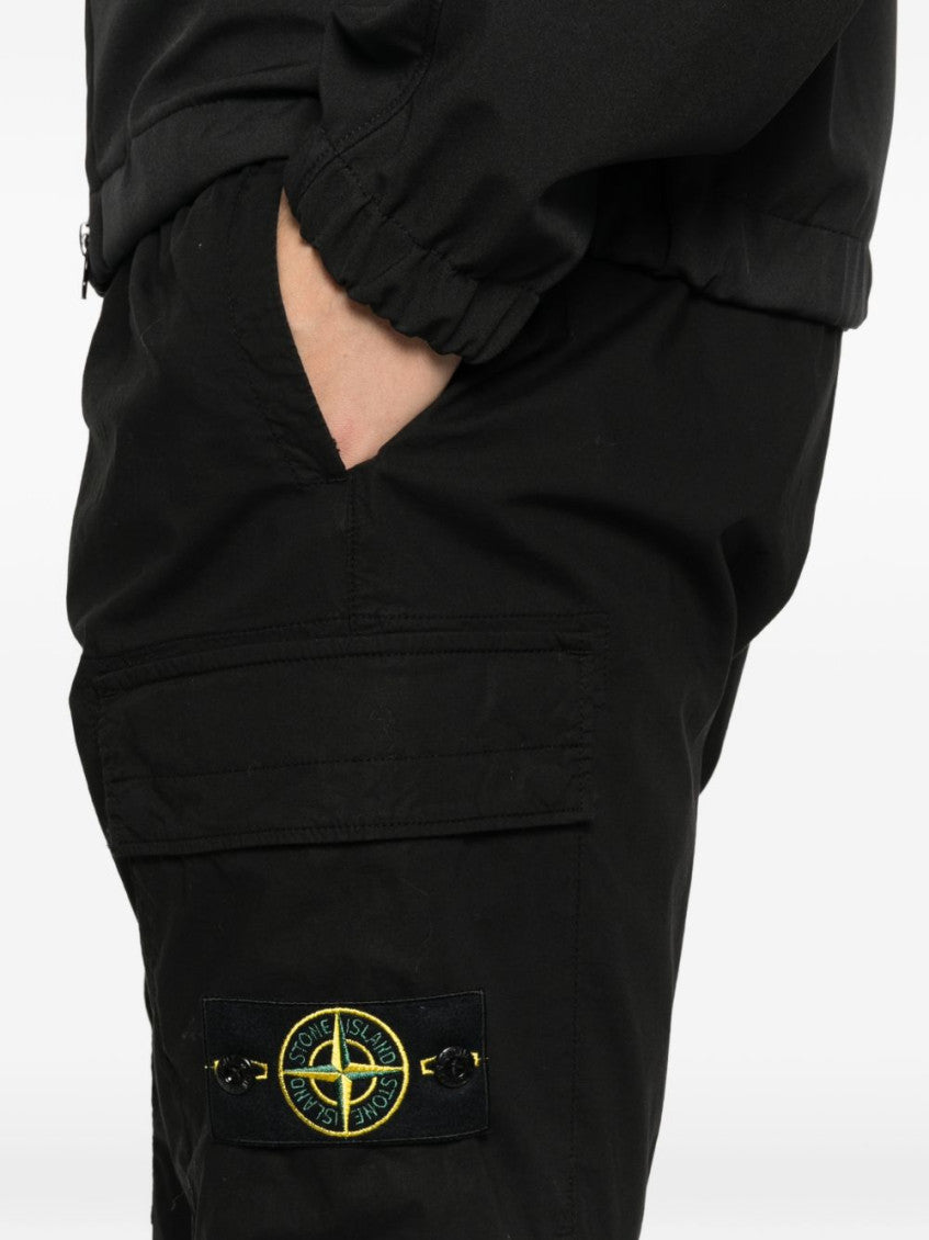 Black Cotton Cargo Trousers 3