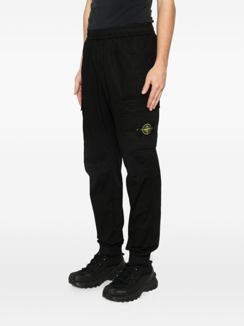 Black Cotton Cargo Trousers 4