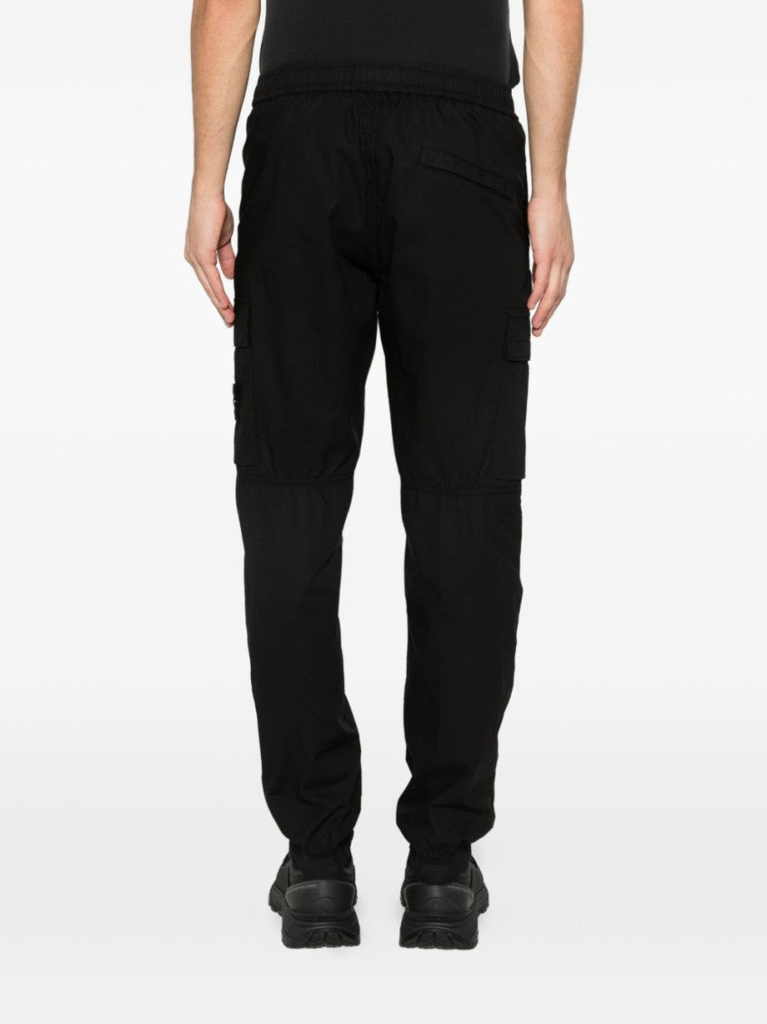 Black Cotton Cargo Trousers 5